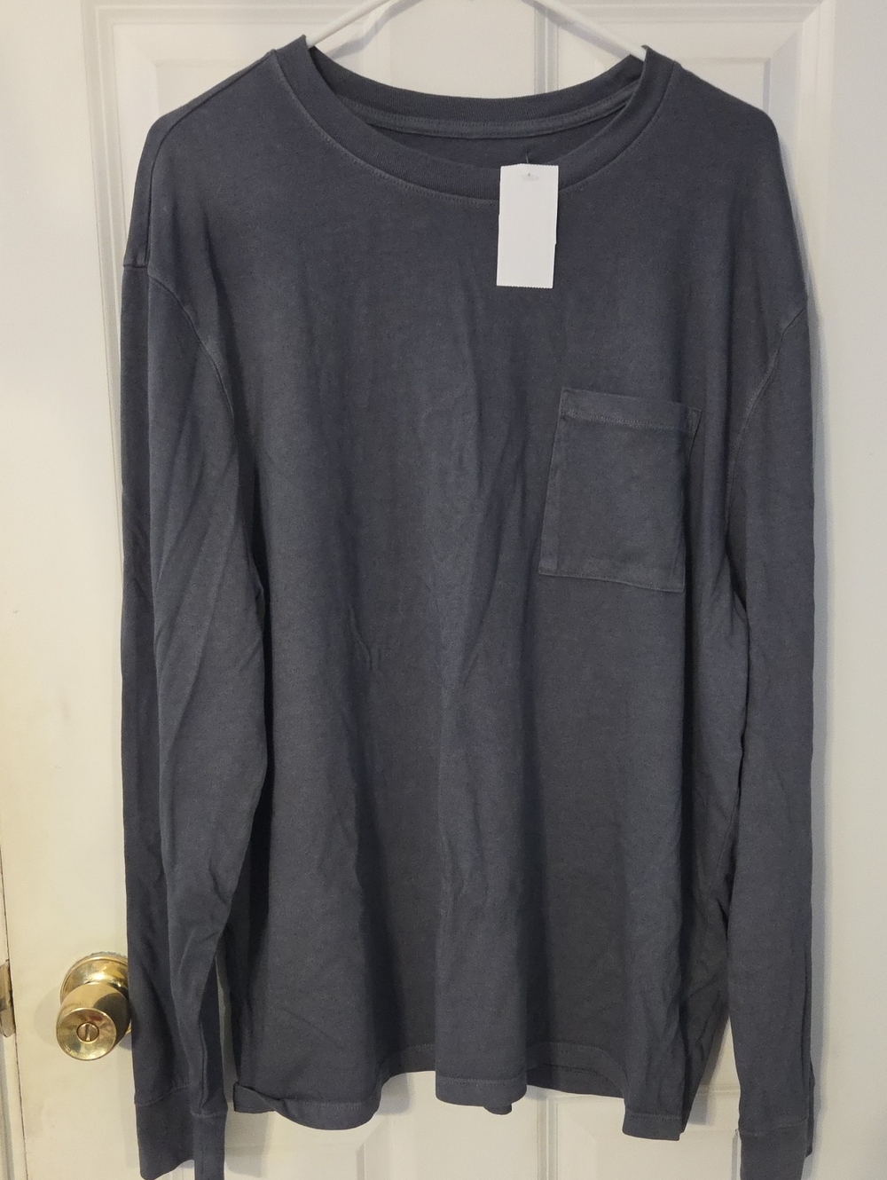 Goodfellow & Co Long-Sleeve Pocket Tee - Charcoal Gray